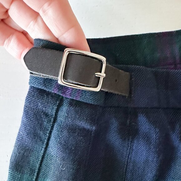 VTG Jones New York Tartan Wool Wrap Skirt 14 Tartan Plaid Pleated Fringe VINTAGE - Picture 8 of 11